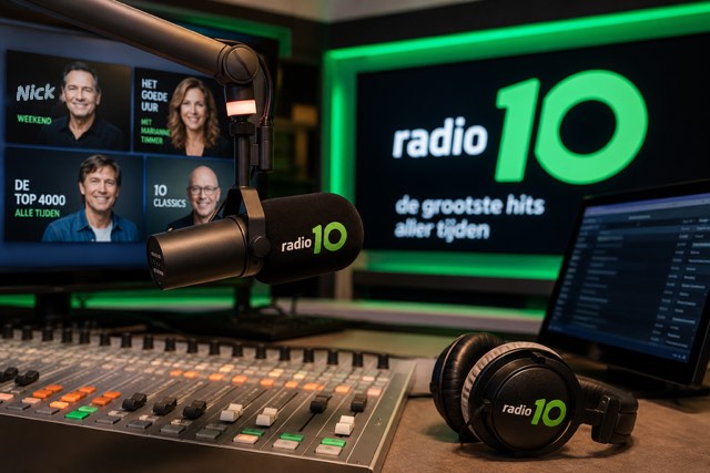 Sfeerimpressie van de Radio 10 studio en live luisteren naar de grootste hits aller tijden