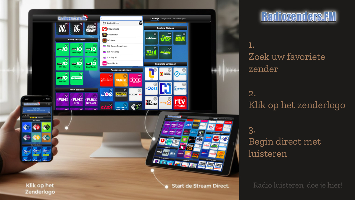 Online radio luisteren, doe je zo: op Radiozenders.FM