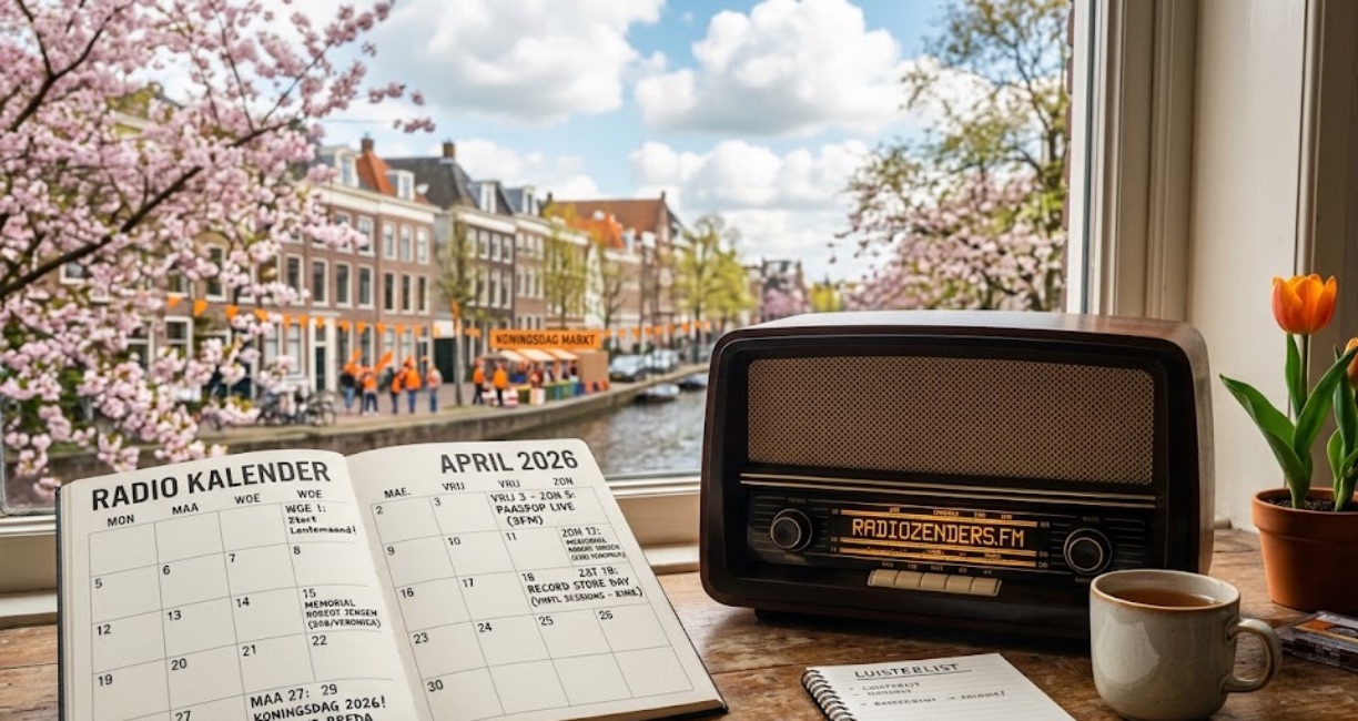 Radio Kalender april 2026 met historische en actuele hoogtepunten van de radio.