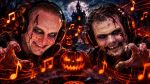 Nick & Sander als griezels in een Halloween setting tijdens het luisteren naar enge muziek via Radiozenders.FM